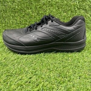 Saucony Echelon Walker 3 Mens Size 10 Black Leather Walking Shoes Sneakers